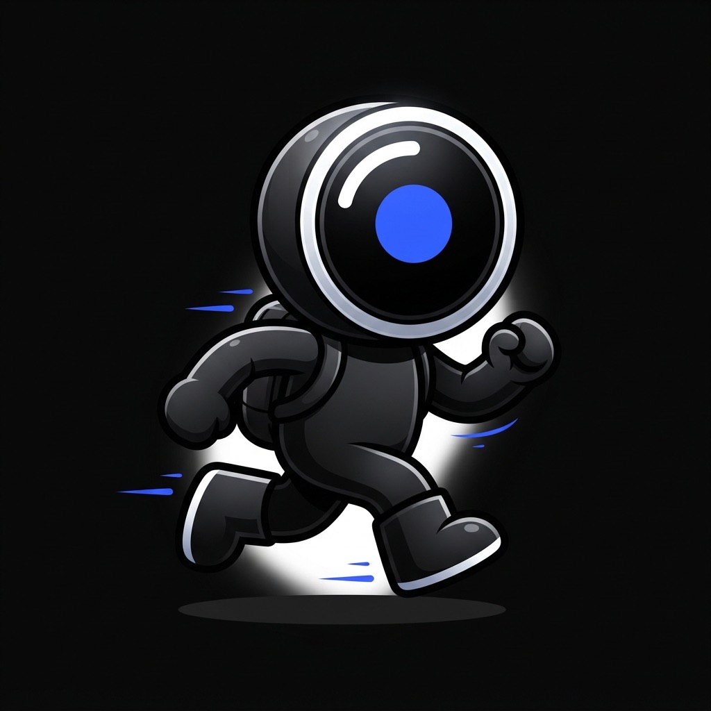 Runne mascot running with an active TaskRun